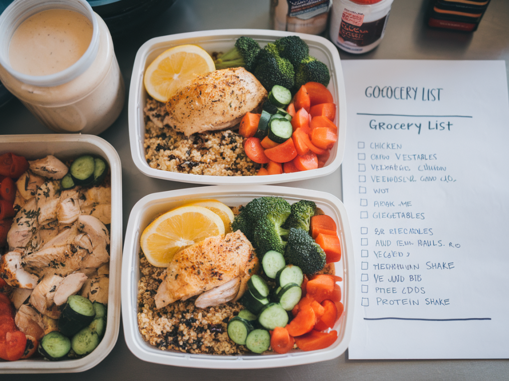 Phnxfitness co's exact 15-minute grocery list and meal-prep routine for three grab-and-go recovery dinners